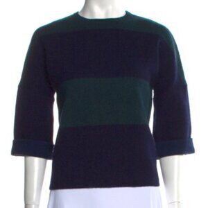 Derek Lam Cashmere Blend Striped Crop Sleeve Sweater- Sz. Sm